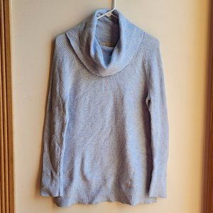 LOFT Baby Blue Ribbed Cowl Neck Sweater Size Petite Medium